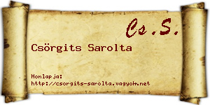 Csörgits Sarolta névjegykártya
